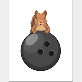 Squirrel at Bowling with Bowling ball Posters and Art